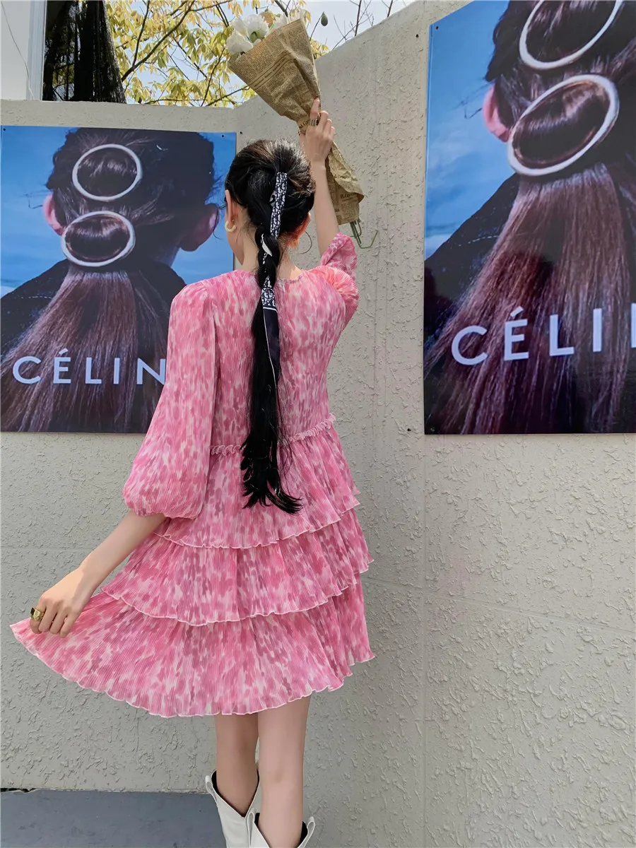 Tingfly винтажные элегантные плиссированные Короткие вечерние мини-платья с