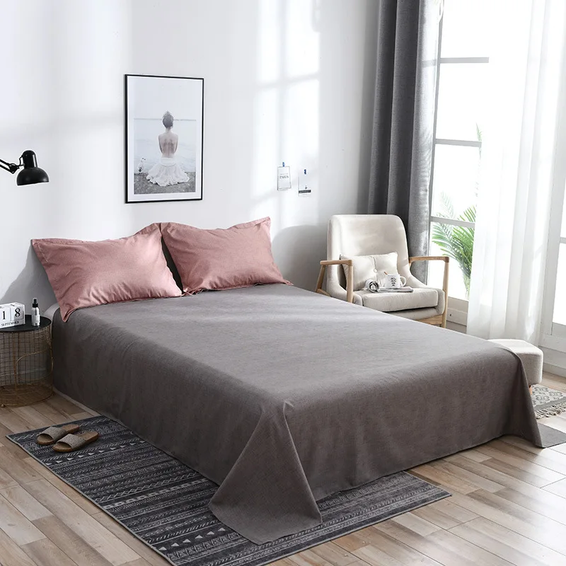 

2020 New AB Side Bedding Solid Simple Bedding Set Modern Duvet Cover Set King Queen Full Twin Bed Linen Brief Bed Flat Sheet Set