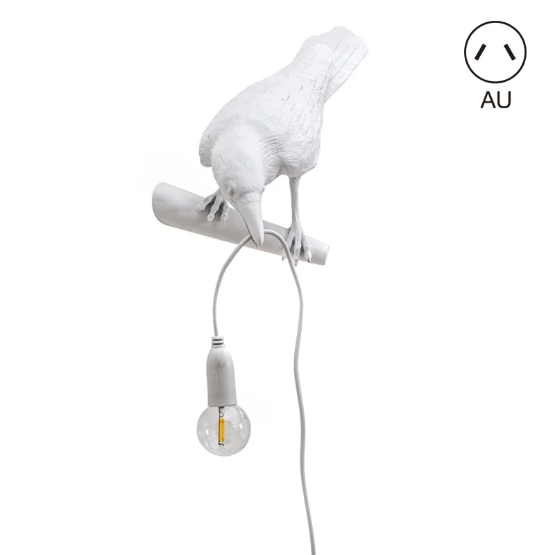 

In Stock USB Birds Table Lamps Bedroom Resin Crow Desk Lamp Bedside Light Wall Sconce Home Christmas Decor Free shipping