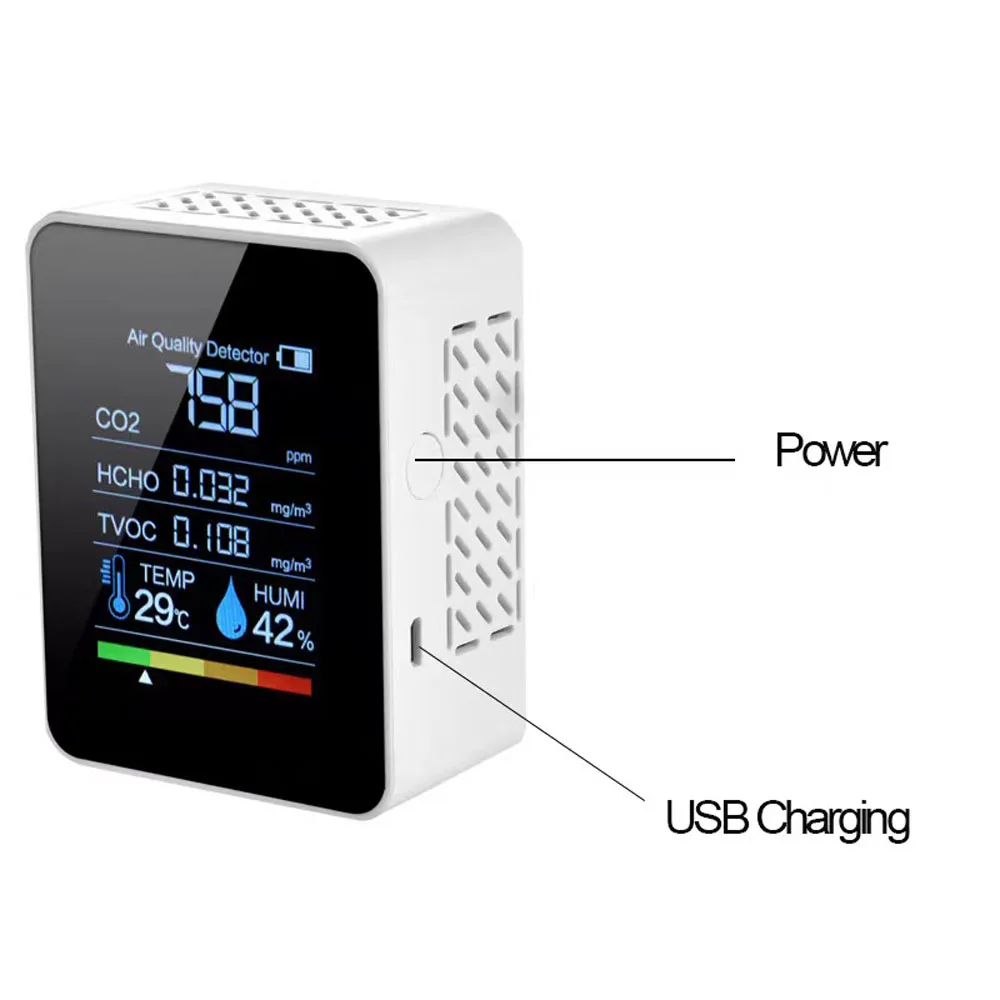 Измеритель CO2 цифровой прибор для измерения температуры и влажности газа 5 в 1 |