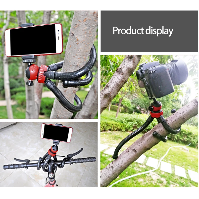 

High Quality Big 30cm Rubber Flexible Phone Tripod Octopus Tripod for Phone Camera Dslr Selfie Stand Live Bracket Portable Black