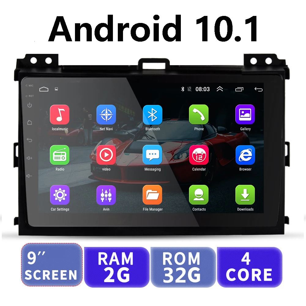 Автомобильная магнитола 9 &quotAndroid 10 1 для Toyota LAND CRUISER Prado 120 2004-2009 сенсорный экран