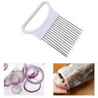 1pc onion cutter stainless steel needle plastic handle steak tenderizers meat floss pins fruit vegetables kitchen tool