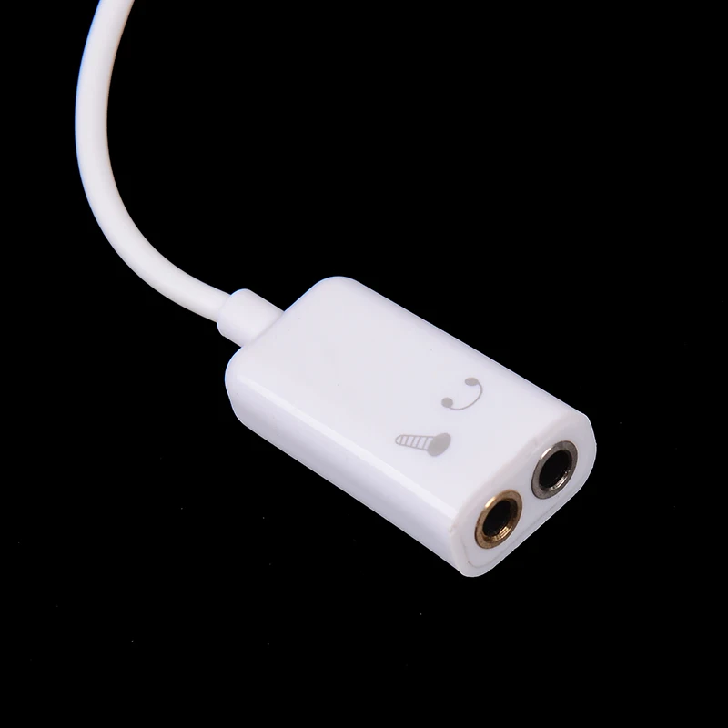 

Double 3.5mm Jack Headphone Splitter Microphone Audio Adapter 2 In 1 Headphone Jack Microphone Hole for Moblie Phone
