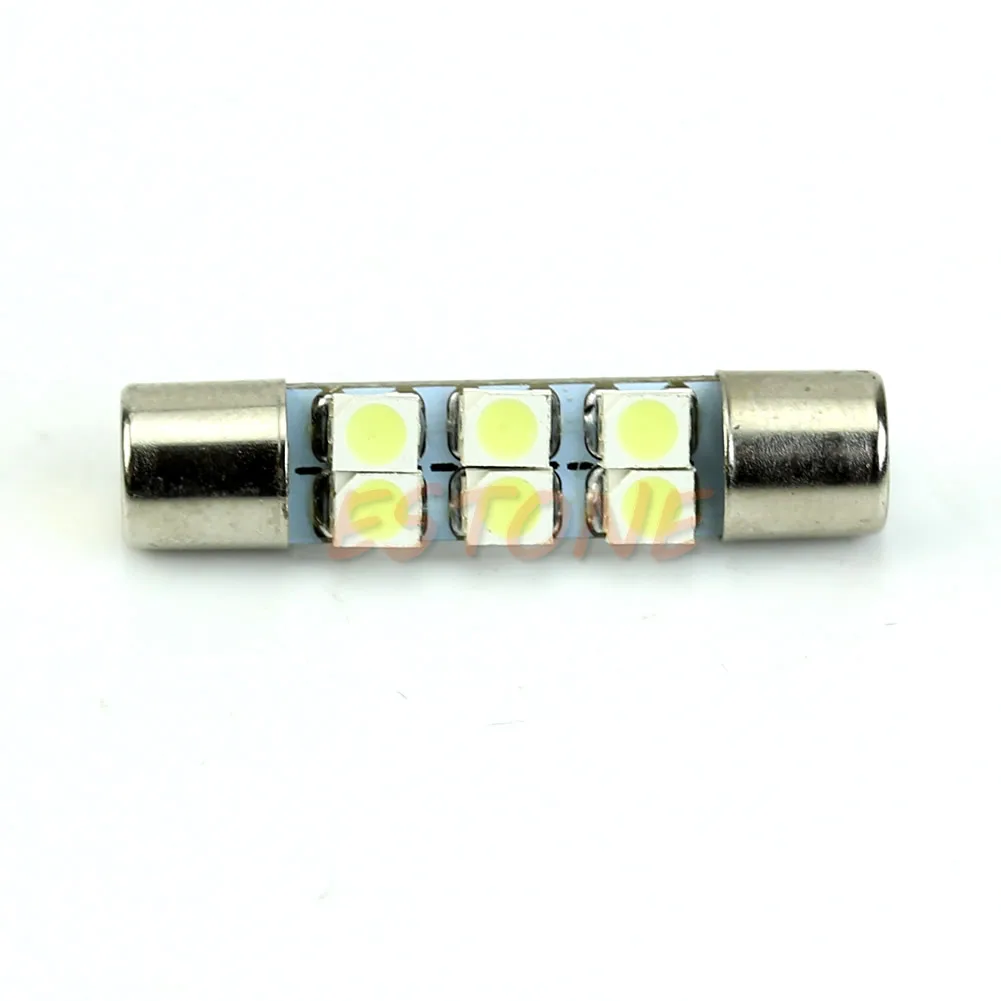 1 шт. белые светодиодные лампы 3528 T6 6 SMD для автомобиля солнцезащитный козырек