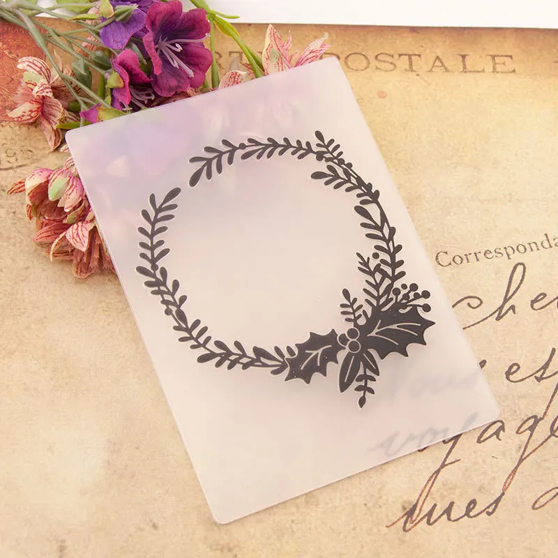 Рождественская гирлянда KLJUYP пластиковые тисненые папки для рукоделия