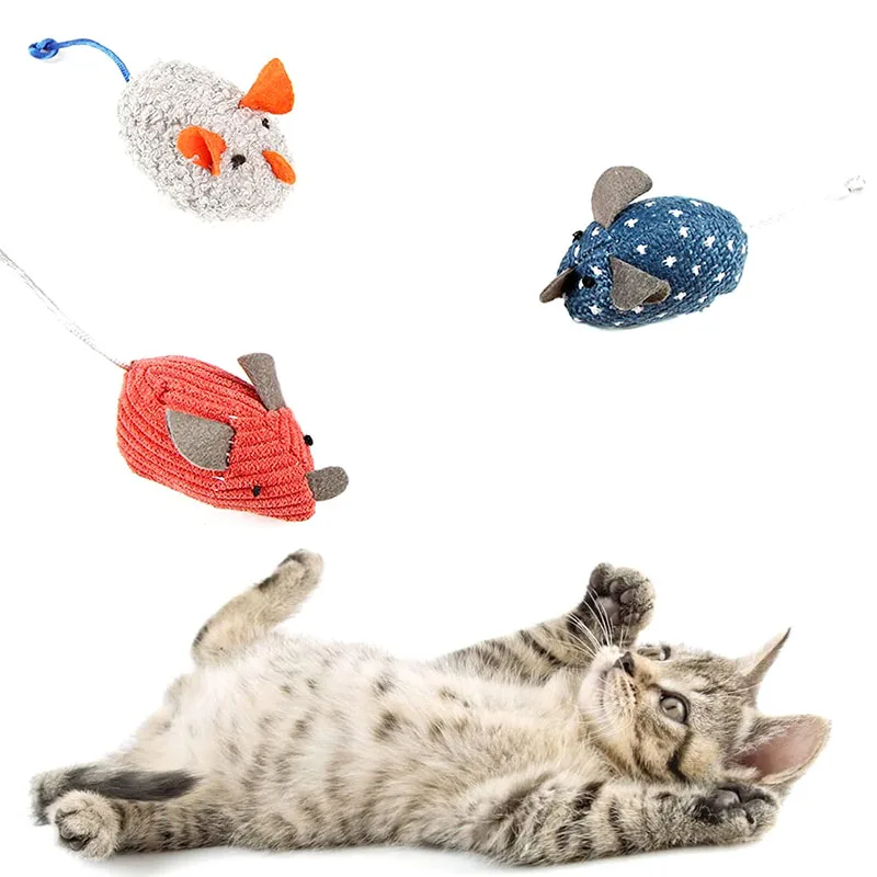 

Brand new 1 multi-color plush fake mouse with tail and catnip toy inside Pet molar anti-bite supplies cat accessories