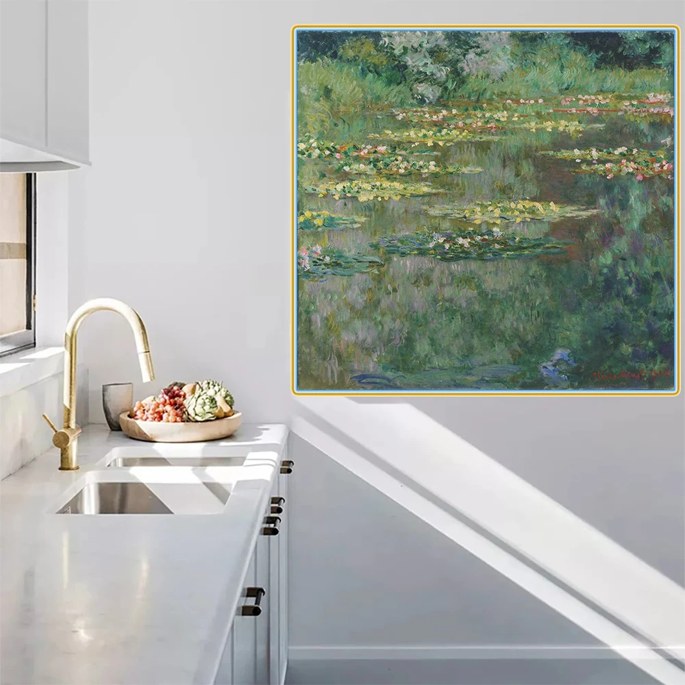 

Citon Claude Monet《The Waterlily Pond》Canvas Art Oil Painting Famous Artwork Poster Picture Modern Wall Decor Home Decoration