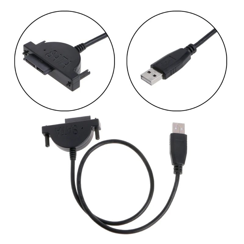 

External USB To SATA 13Pin(7+6) Laptop DVD CD ROM Optical Drive Adapter Cable Digital wire