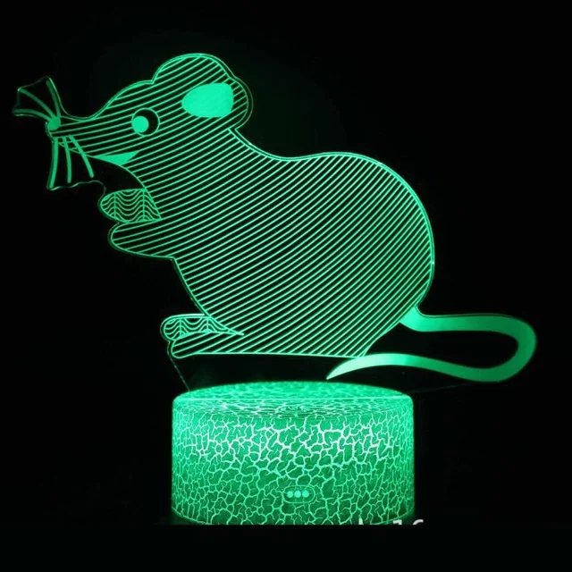 Китайский Зодиак 3D светодиодная лампа 7 цветов Изменение USB 3d светодиодный светильник для ребенка спящий ночной Светильник детский праздничный подарок для подруги - Испускаемый цвет: 7 Colors Changeable