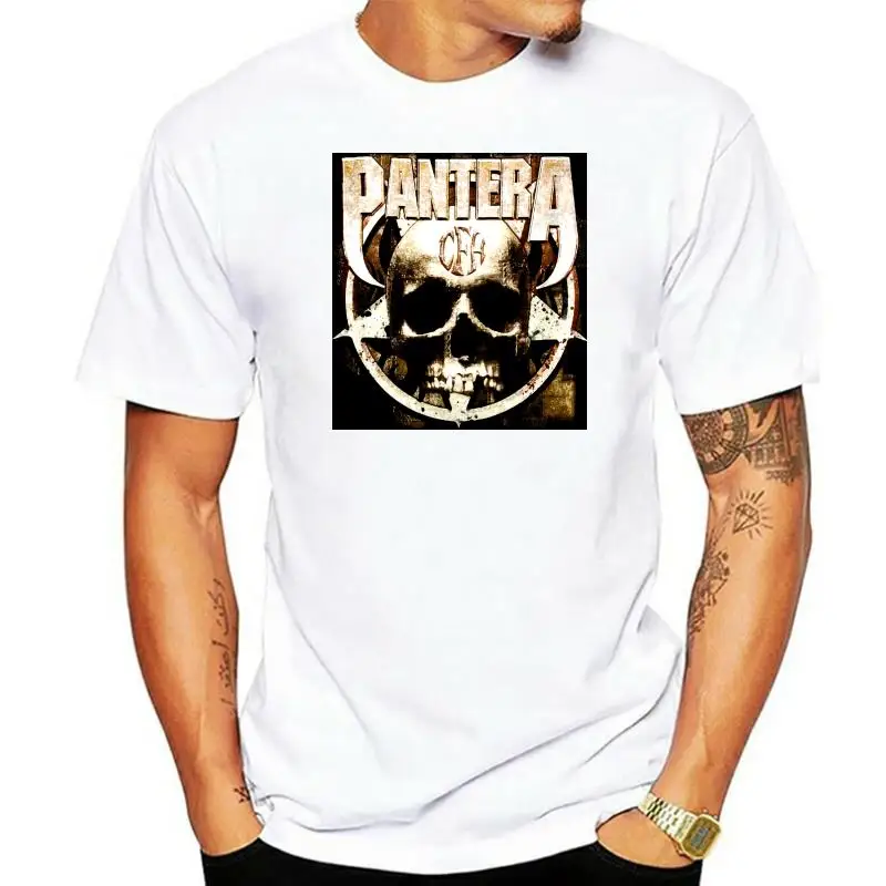 

Мужская повседневная черная футболка Pantera Cowboys от Hell Skull Sticker