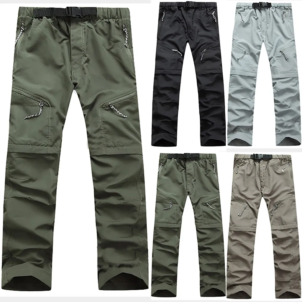 

Online Men 2021 Summer Autumn Trousers Casual Cargo Pants Solid Color Tactical Outdoor Hiking Climbing Pocket Sport Qinga