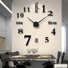 3D настенные часы сделай сам, современный дизайн, 14 дюймов, акриловые часы, домашние наклейки, Декор, эстетический декор комнаты, часы на стену с цифрами 2021