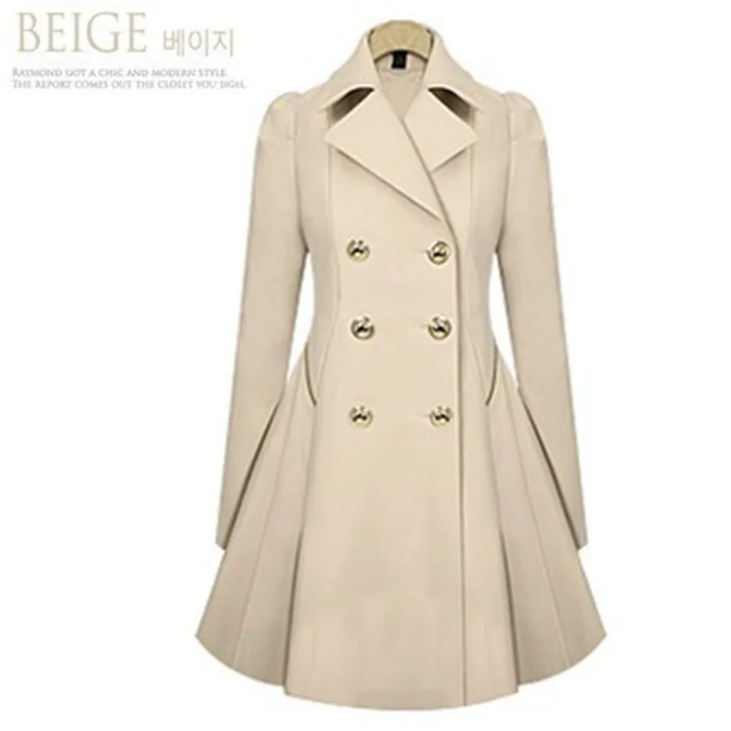 2020 ветровка приталенное двубортное пальто | Женская одежда