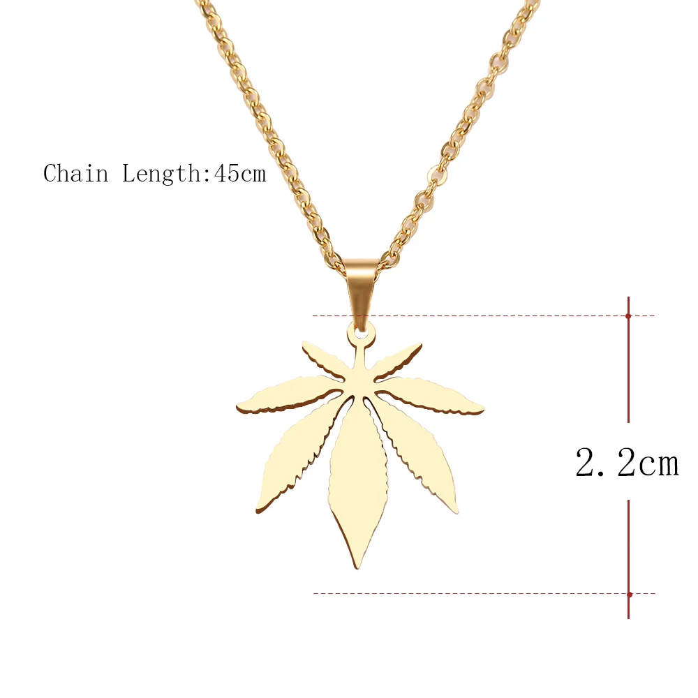 

DOTIFI Stainless Steel Necklace For Women Man Maple Leaf Choker Pendant Necklace Engagement Jewelry