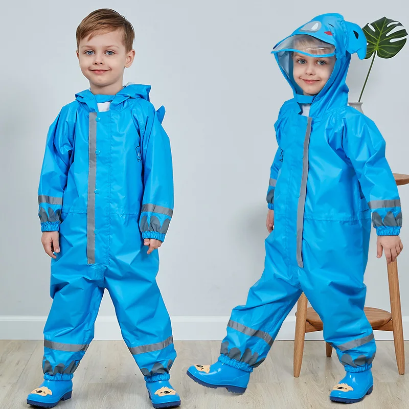 

Children Raincoat High Visibility Reflective Hooded Raincoat for Boys and Girls 0.9-1.3 Meters