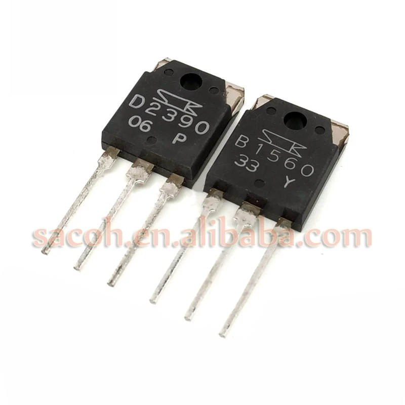 10Pairs 2SB1560 B1560 + 2SD2390 D2390 TO-3P 10A 160V Silicon Darlington Power Transistors
