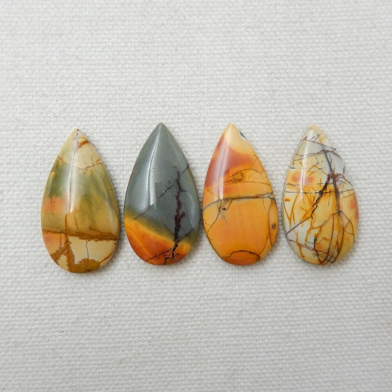Лидер продаж 4 шт. Цвет Пикассо Джаспер капли воды форма кабошоны комплект 30x16x5 мм
