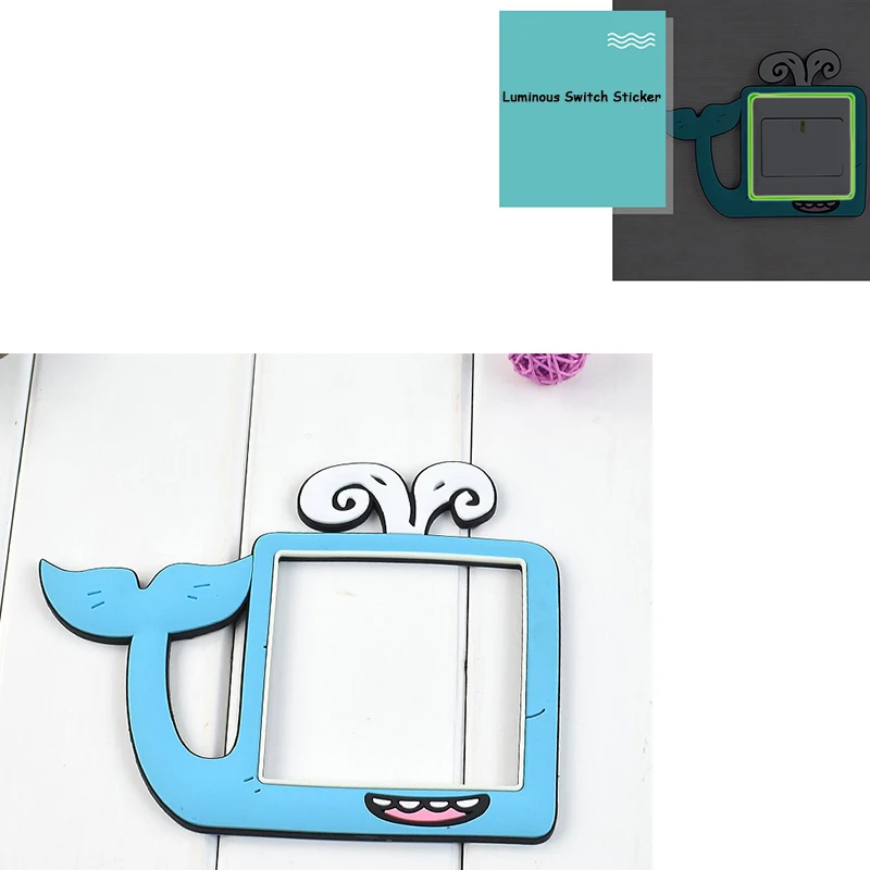 

1Pcs On-off Outlet Luminous Rubber Sticker Cute Cartoon Protective Sticker For 8.6*8.6cm Switch,Children Kid Room Decoration