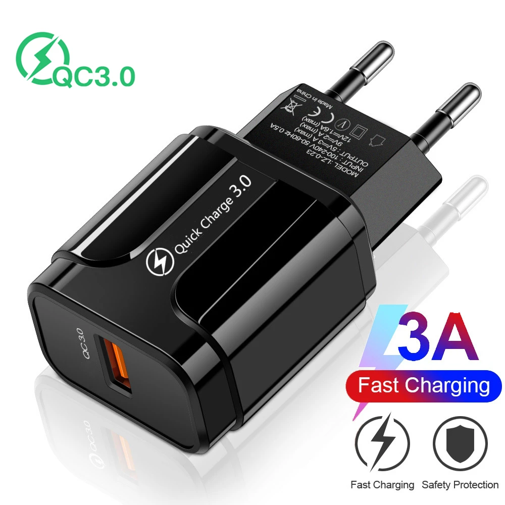 3A Быстрая зарядка 3 0 USB зарядное устройство EU/US настенный мобильный телефон
