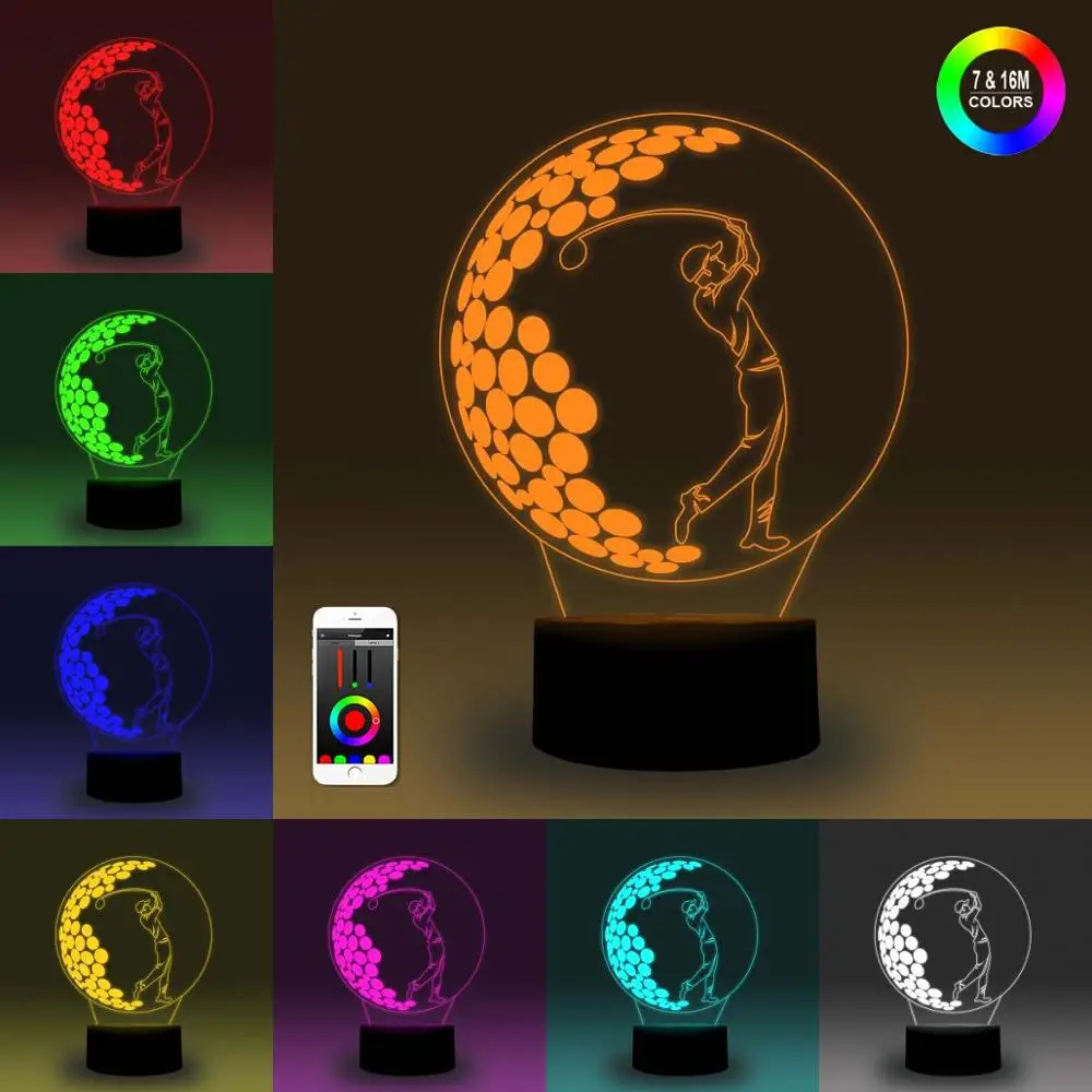 NiteApps 3D гольф плеер ночник настольная лампа Иллюзия украшение подарок на день