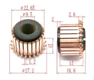 

22.65*9.5*18.8mm 24pCopper Bars Alternator Electric Motor Commutator for Mini Drill On Armature Commutat SY-1641