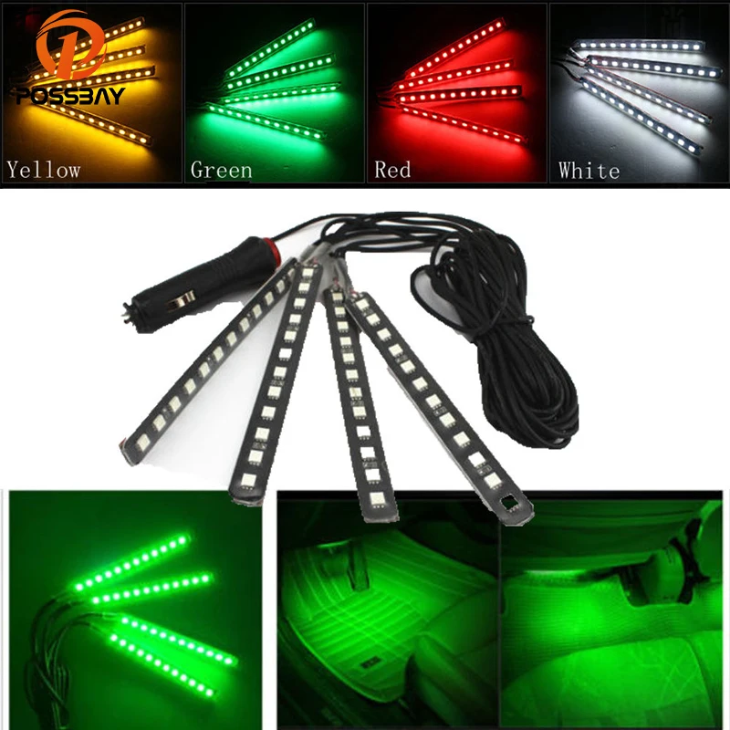 Posbay белый/красный/желтый/зеленый 12 в автомобильный интерьерный светильник