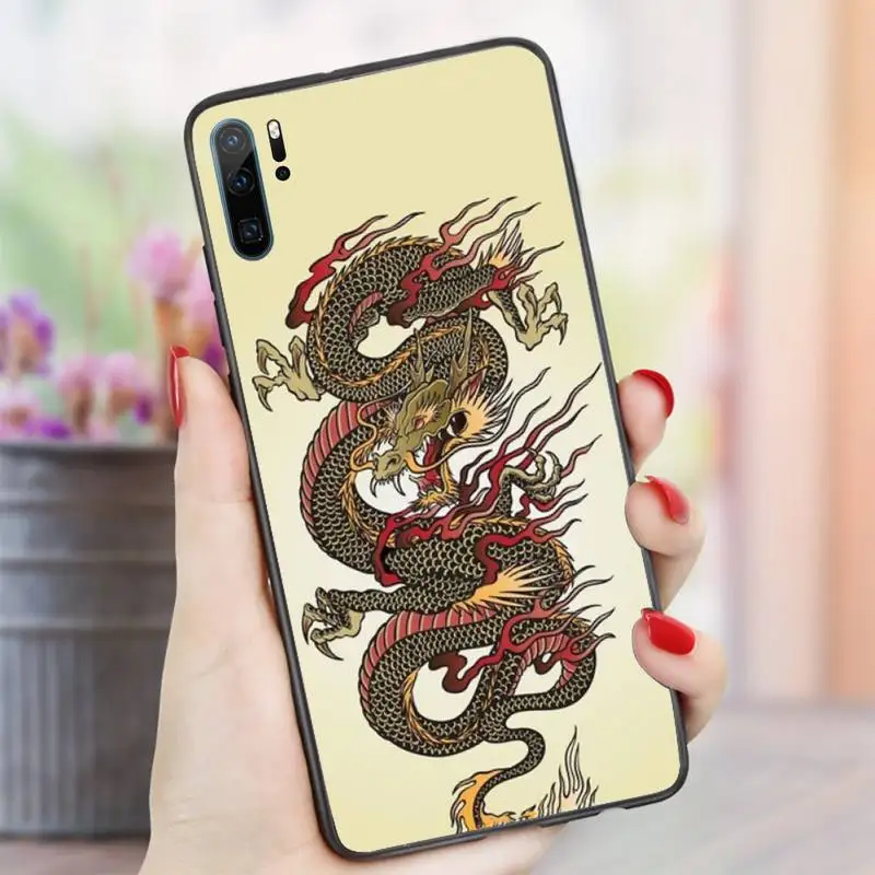 

Chinese Dragon retro painting animal Phone Case For Huawei honor Mate P 10 20 30 40 i 9 8 pro x Lite smart 2019 nova 5t