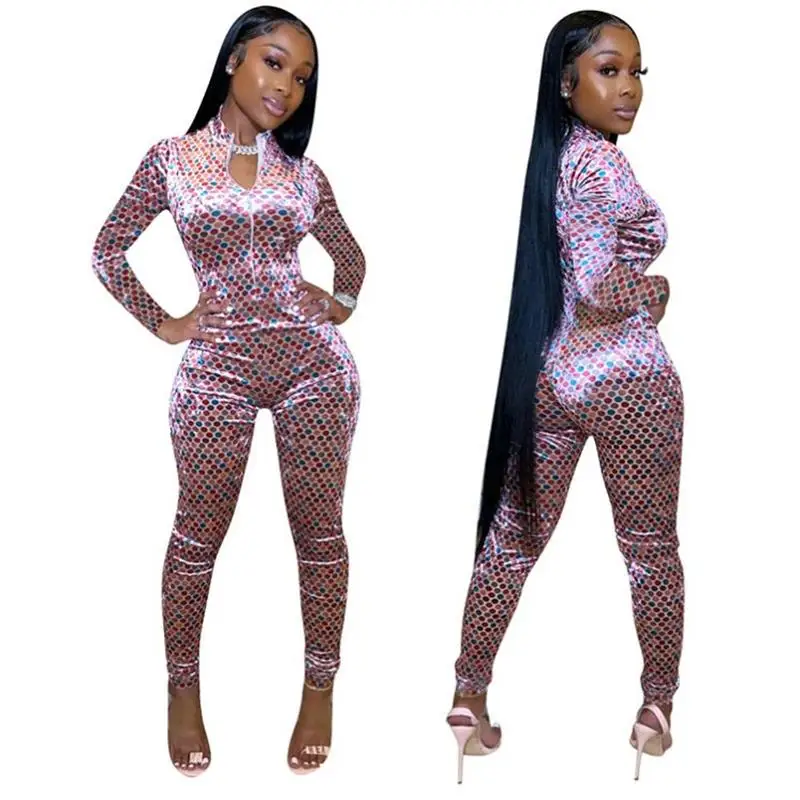 Женские комбинезоны повседневный Длинный Сексуальный Комбинезон на молнии с