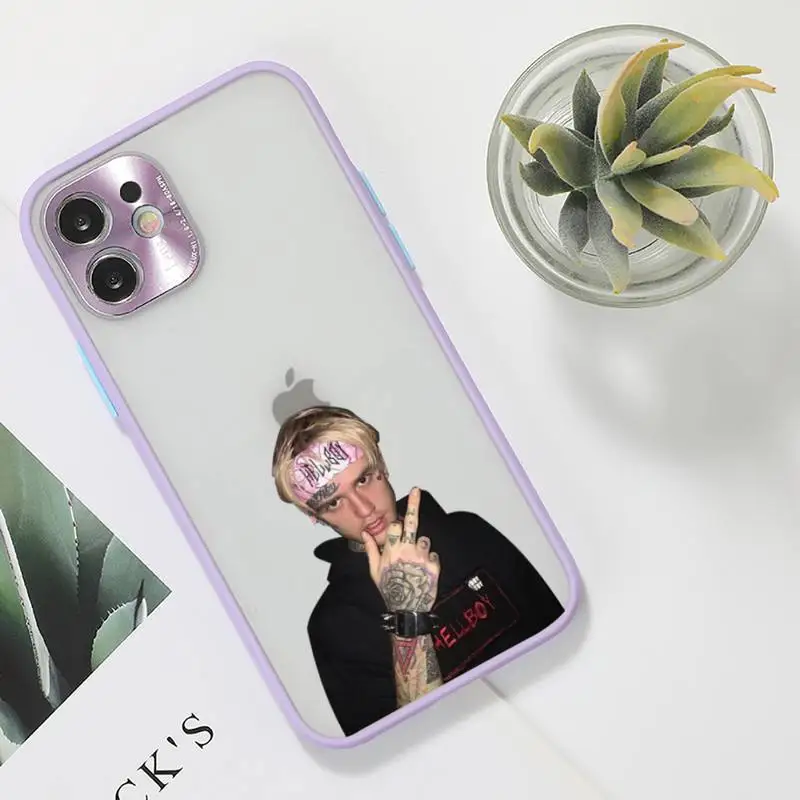

Lil Peep Phone Case For iPhone 12 11 Mini Pro XR XS Max 7 8 Plus X Matte transparent Purple Back Cover