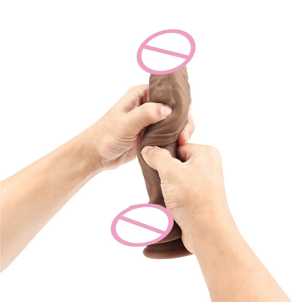 Гибкий силиконовый фаллоимитатор с присоской анальная пробка для мастурбации