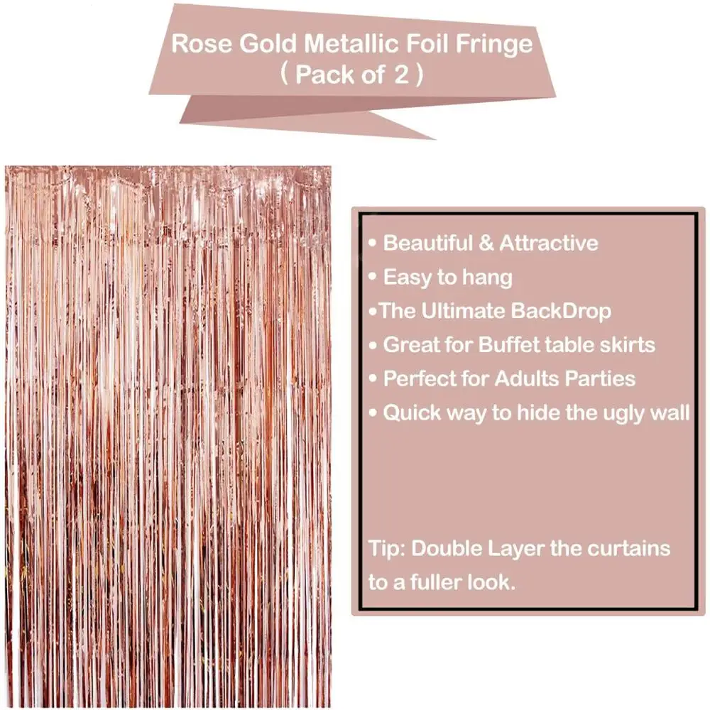 Домашний 1/2 шт. 3ftx8ft Фольга бахрома Шторы двери металлические блестки фон для