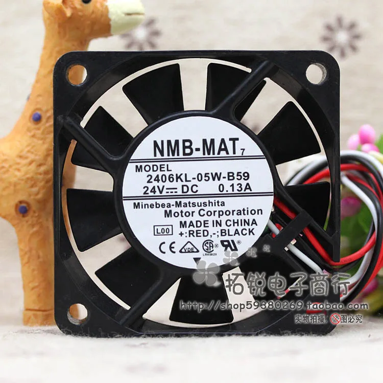 

NMB-mat7 2406KL-05W-B59 6015 24V 6CM 0.13A Converter Cooling Fan