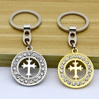 catholic christian jesus diamond cross necklace jewelry pendant exquisite car keychain pendant