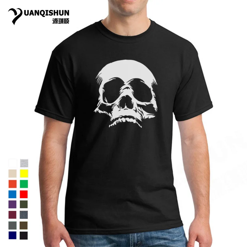 Ужасный злой череп лицо Футболка Высокое качество Мужская футболка Летняя