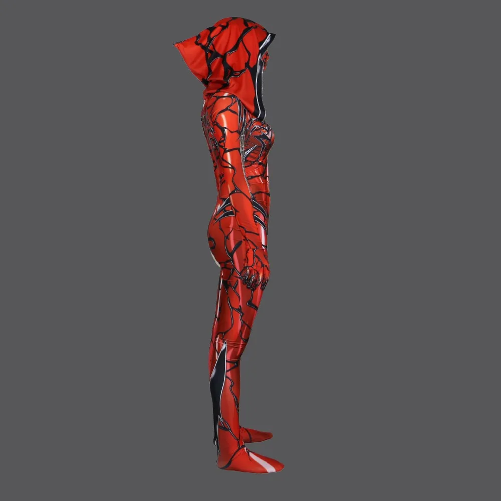 Красный резный ядовитый Человек паук Скарлет Гвен Стейси косплей костюм