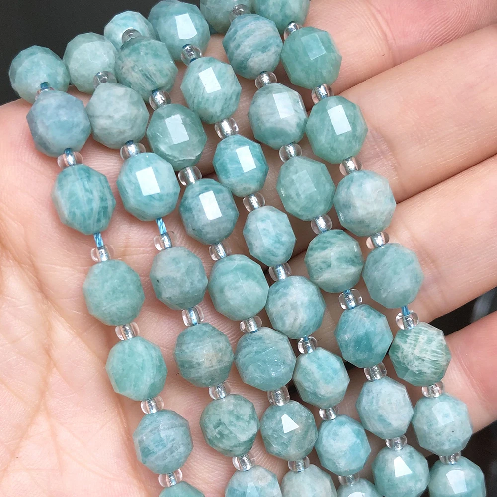 Природные ограненные натуральная Амазонит незакрепленный Камень Бисер для
