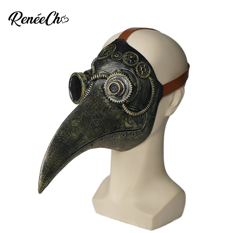 

Reneecho Men Plague Doctor Costume Halloween Costume For Adult Steampunk Emulsion Bird Mask