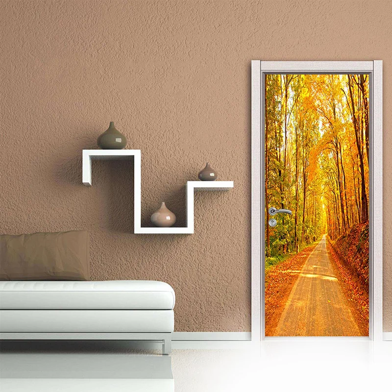

3D Creative Maple Forest Decoration Sticker Mural DIY Door Sticker Wall Sticker Self-adhesive Waterproof Removable