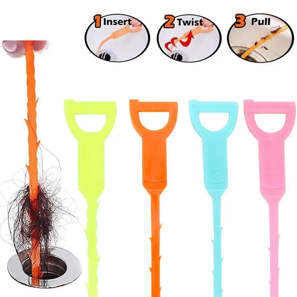 

Bathroom Hair Sewer Cleaning Brush Kitchen Sink Tub Toilet Dredge Pipe Snake Brush Tools Creative Bathroom Kitchen Accessories