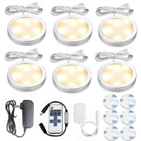 3 4 6 8 10 Pcs Dimmable LED Under Cabinet Lighting 12V Low Profile Puck Lights for Kitchen Count Closet Wardrobe Lighting
