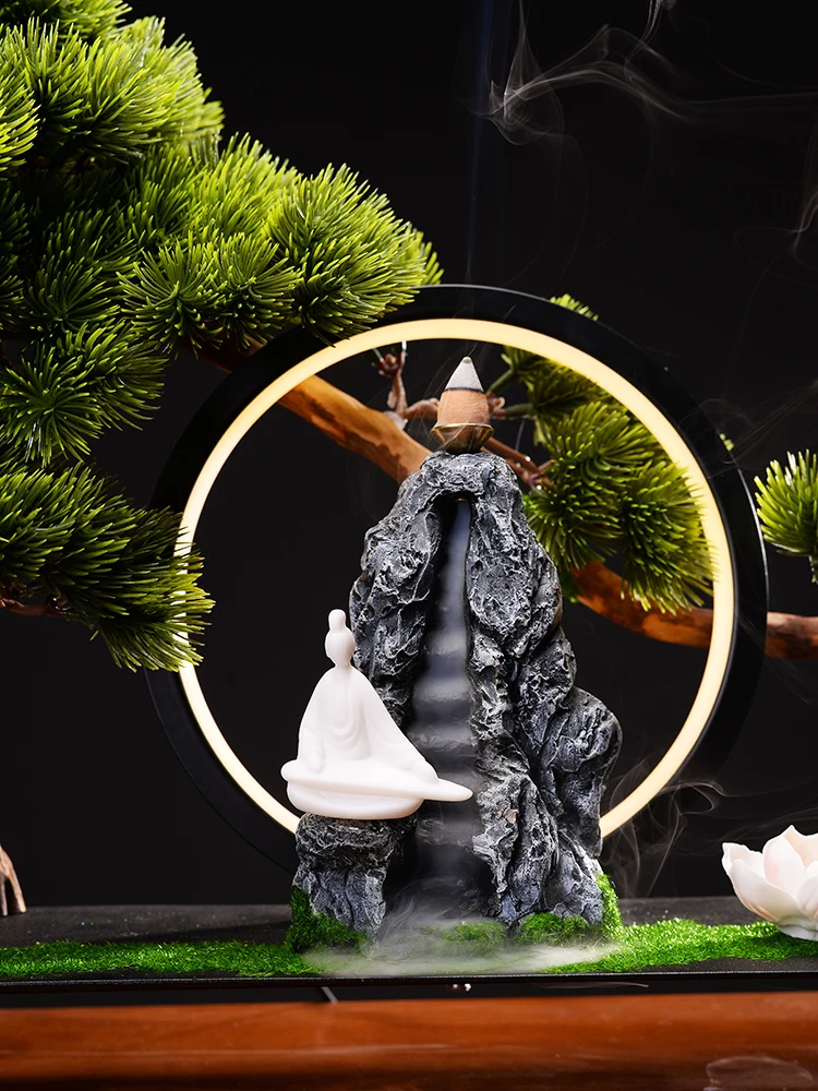 

Mountain Incense Burner Waterfall Smoke Insenso Wax Melt Burner Modern Incense Holder Spiritual Decor Incensario Home Decoration