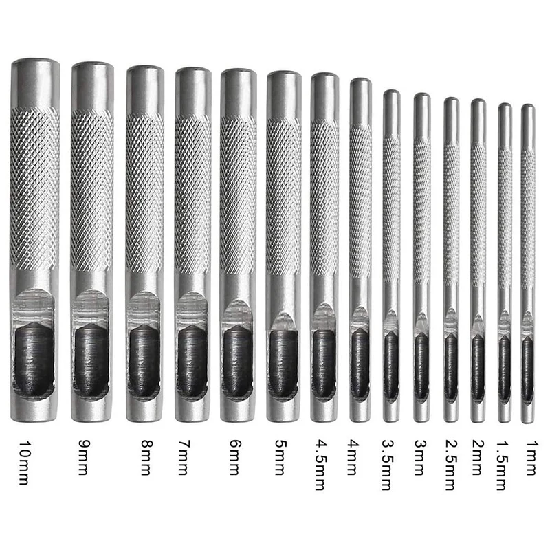 10Pcs Round Steel Hollow Punch Set 1-10 Mm Leather Craft Hole Tools For Watch Band Shoe Eyelet | Дом и сад