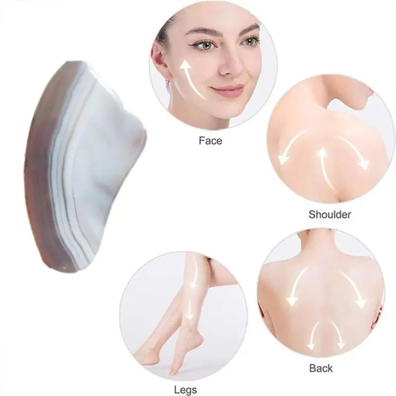 

1Pcs Natural Jade Agate Scraping Board Guasha Massage Massager Quartz Acupoint Health Scraper Eye Rose Care Tool Fac R1P4