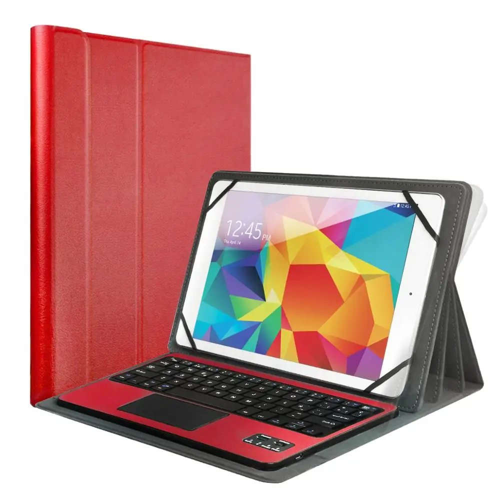 Red Чехол для samsung Galaxy Tab 4 10,1/Tab S 10,5/Note 10,1 Tab A с Bluetooth сенсорной панелью, чехол-клавиатура для планшетов на Android AZERTY QWERTY - Цвет: Red