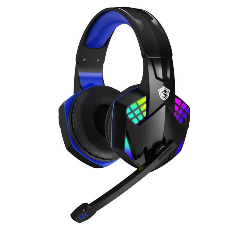 

Игровая гарнитура с объемным звуком, стереонаушники с шумоподавлением и RGB подсветкой, совместимы с ПК, компьютерами и ноутбуками