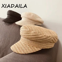 2020 new high quality design military caps wisk material women straw hat with popular breathable visor cap