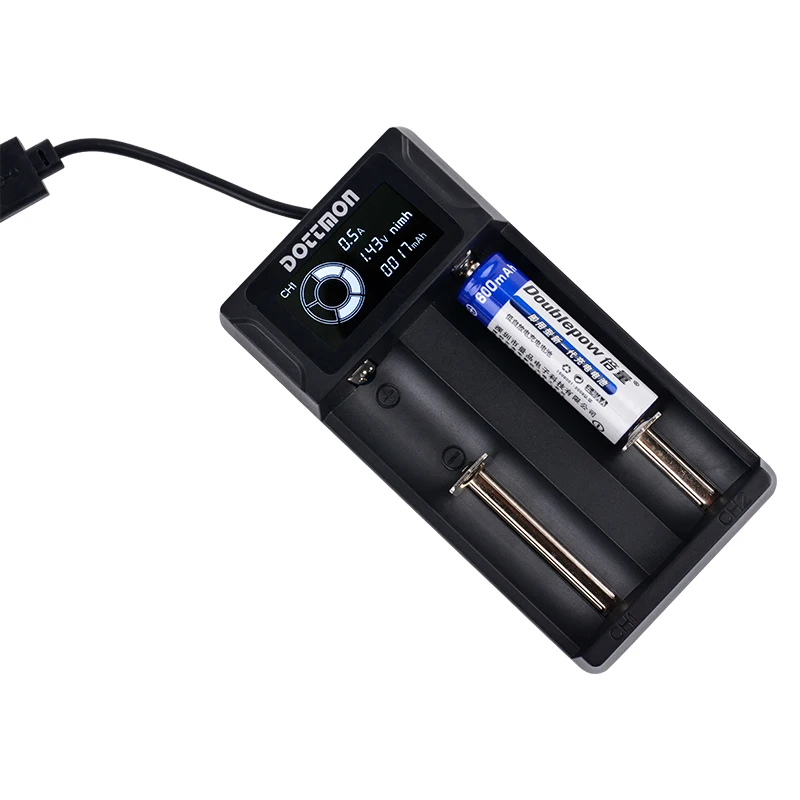 Универсальное интеллектуальное зарядное устройство с 2 слотами ЖК дисплей 18650 3 7