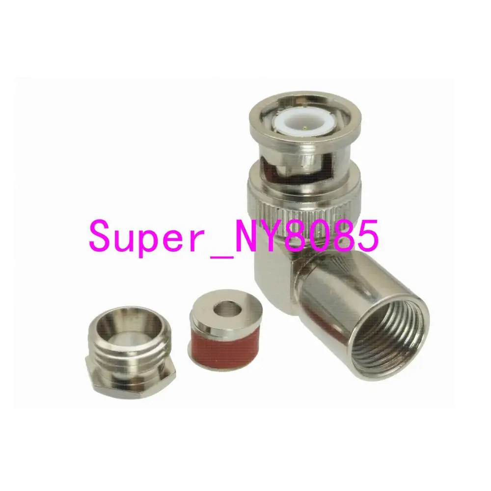 

10pcs BNC male Right Angle Clamp for LMR195 RG58 RG400 cable RF Connector