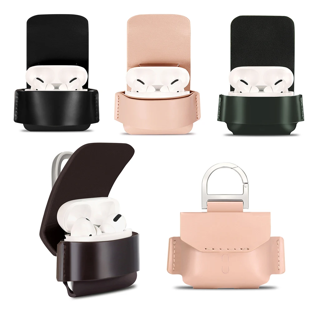 

Чехол для Apple AirPods Pro из натуральной кожи с D-образной пряжкой, мягкий защитный чехол для Bluetooth наушников